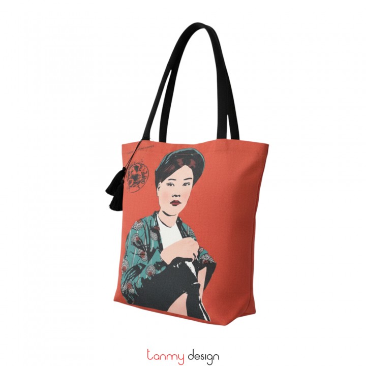 Túi tote vải in hình phụ nữ Việt nam-Miss Hà